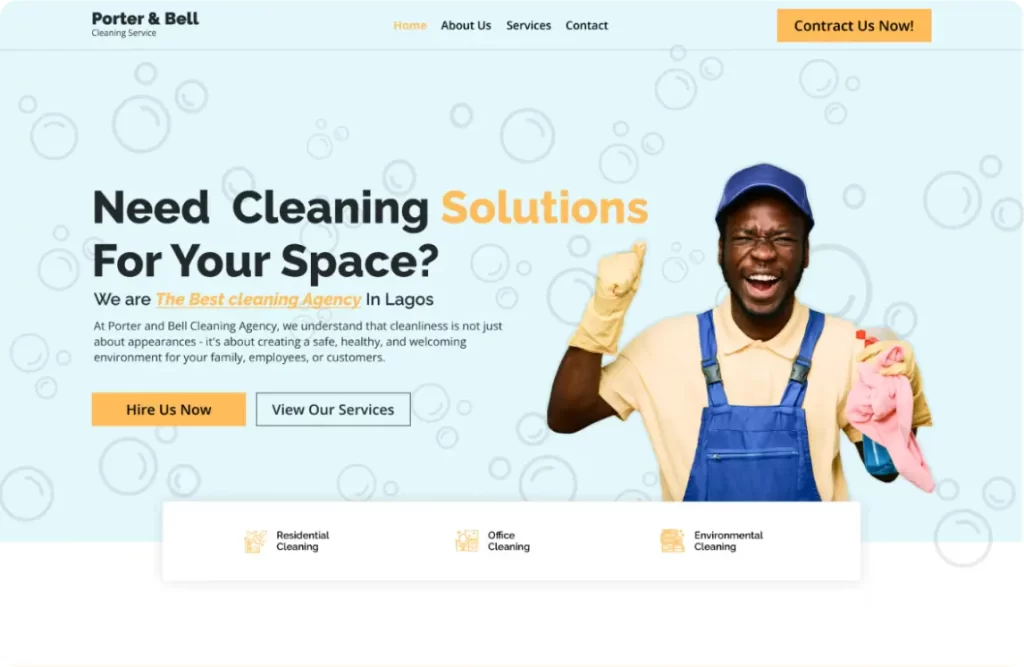 Joshua Ehimare Designed Porter and Bell Website