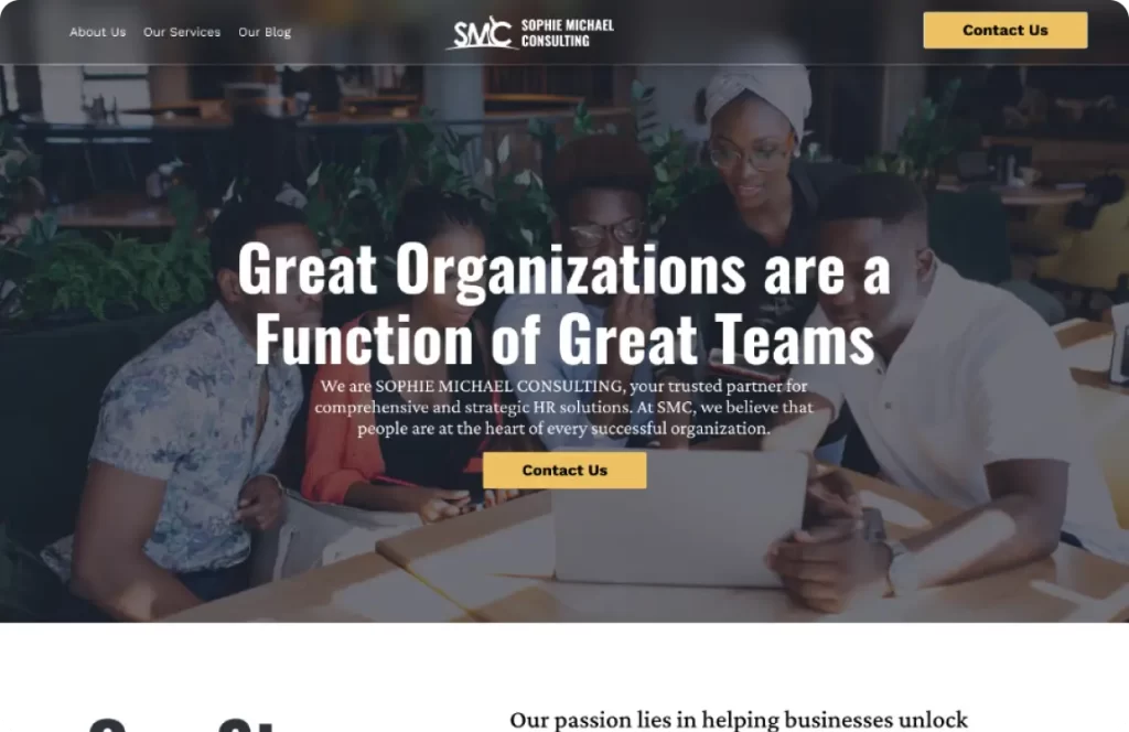 Joshua Ehimare Designed Sophie Michael Home Website